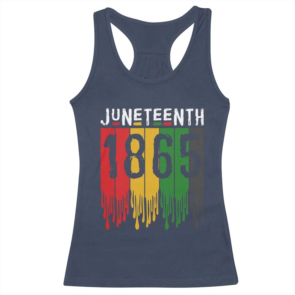 Juneteenth Freedom Pride Racerback Tank Top African American Heritage Graphic TS12 Navy Print Your Wear
