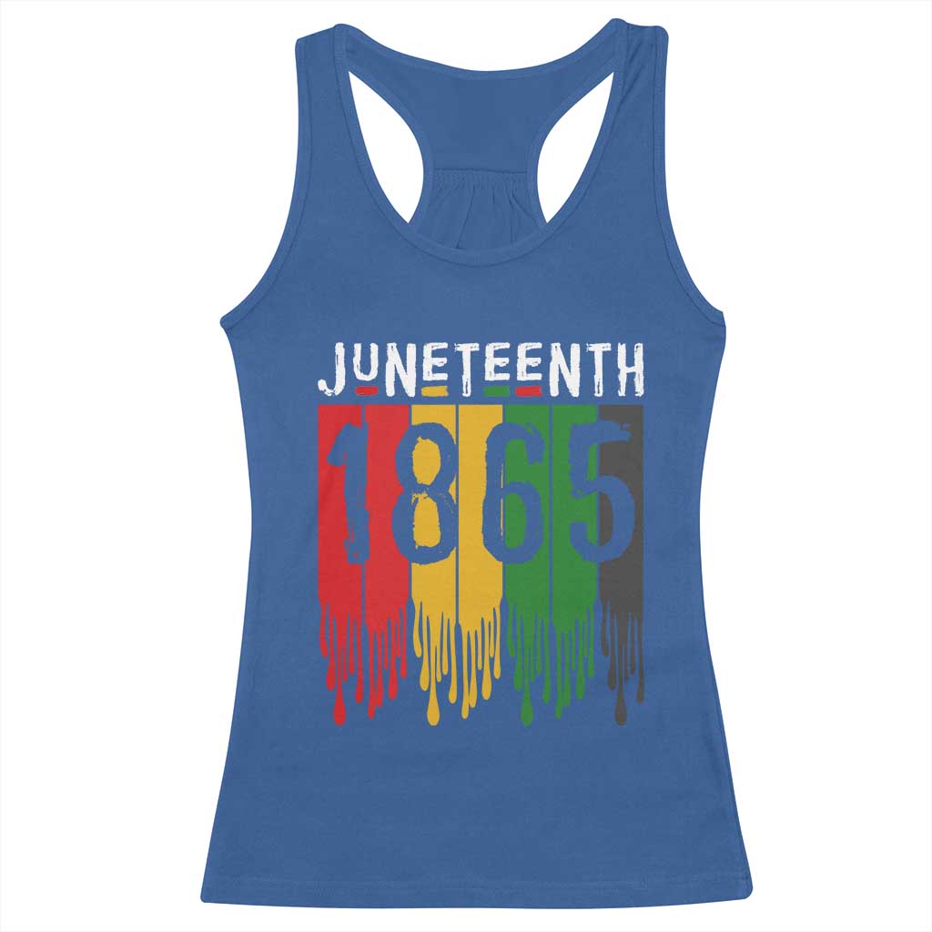 Juneteenth Freedom Pride Racerback Tank Top African American Heritage Graphic TS12 Royal Blue Print Your Wear