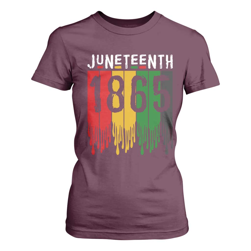Juneteenth Freedom Pride T Shirt For Women African American Heritage Graphic TS12 Maroon Print Your Wear