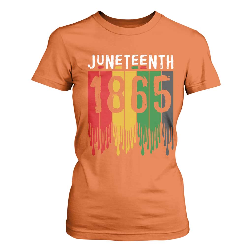 Juneteenth Freedom Pride T Shirt For Women African American Heritage Graphic TS12 Orange Print Your Wear