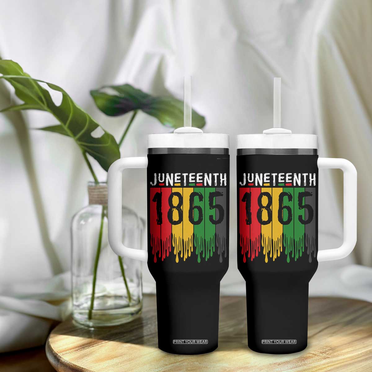 Juneteenth Freedom Pride Tumbler With Handle African American Heritage Graphic TS12 Print Your Wear