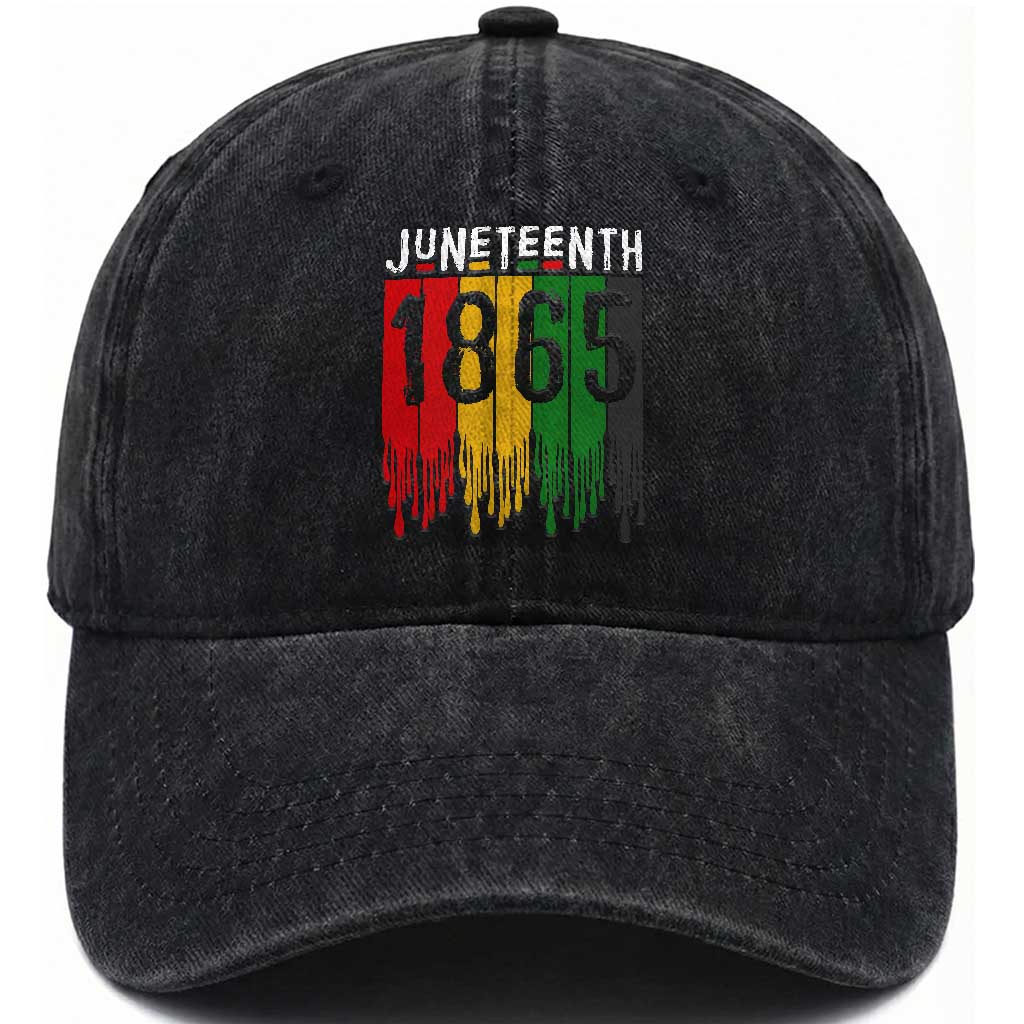 Juneteenth Freedom Pride Washed Cotton Baseball Cap African American Heritage Graphic