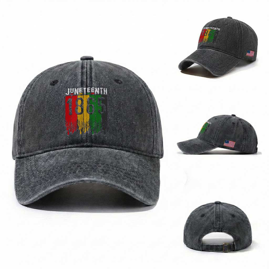 Juneteenth Freedom Pride Washed Cotton Baseball Cap African American Heritage Graphic