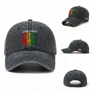 Juneteenth Freedom Pride Washed Cotton Baseball Cap African American Heritage Graphic