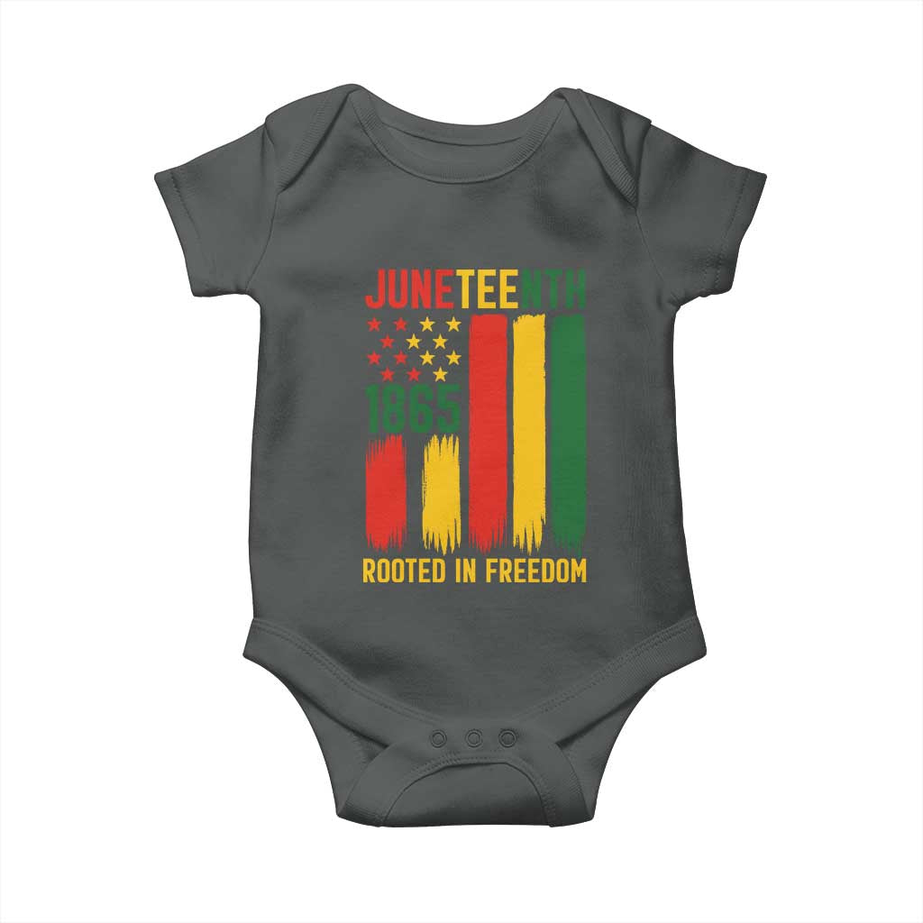 Juneteenth Rooted In Freedom 1865 Baby Onesie African American Pride TS12 Dark Heather Print Your Wear