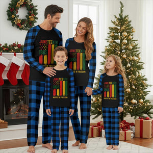 Juneteenth Rooted In Freedom 1865 Plaid Pajama Set African American Pride TS12 Blue Plaid Print Your Wear