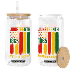 Juneteenth Rooted In Freedom 1865 Glass Can African American Pride