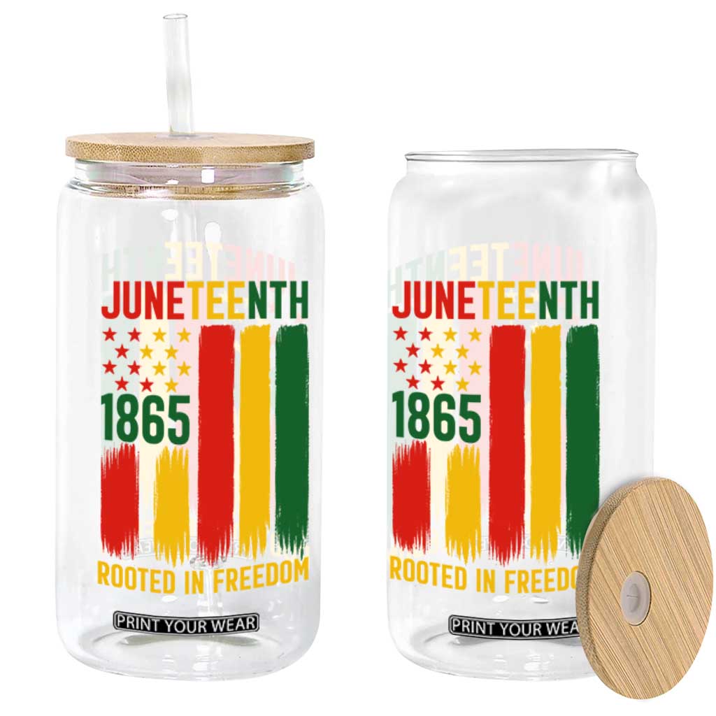 Juneteenth Rooted In Freedom 1865 Glass Can African American Pride