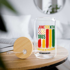 Juneteenth Rooted In Freedom 1865 Glass Can African American Pride