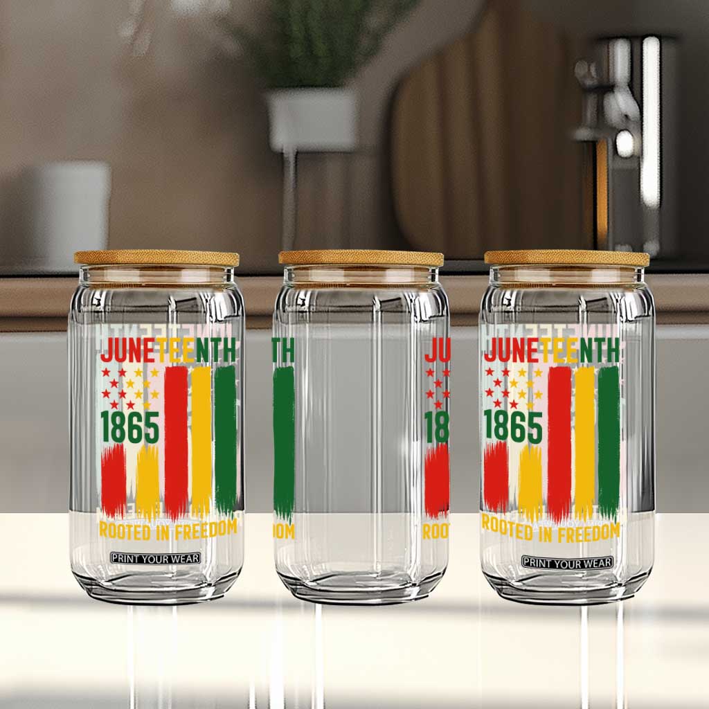 Juneteenth Rooted In Freedom 1865 Glass Can African American Pride