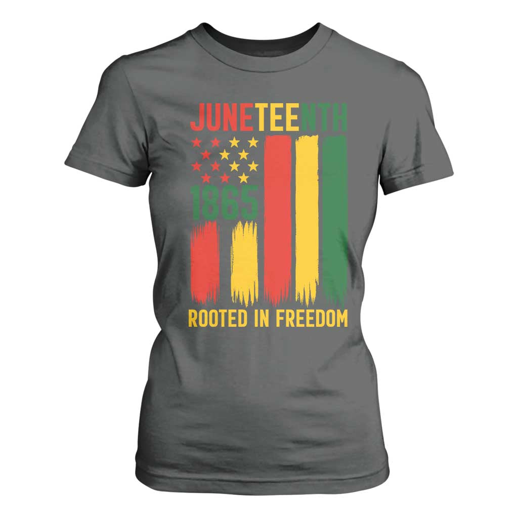 Juneteenth Rooted In Freedom 1865 T Shirt For Women African American Pride TS12 Dark Heather Print Your Wear