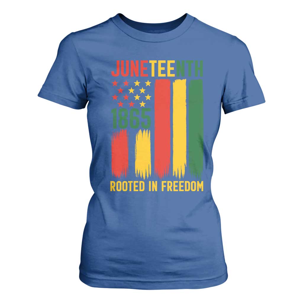 Juneteenth Rooted In Freedom 1865 T Shirt For Women African American Pride TS12 Royal Blue Print Your Wear