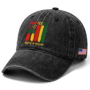 Juneteenth Rooted In Freedom 1865 Washed Cotton Baseball Cap African American Pride TS12 Print Your Wear