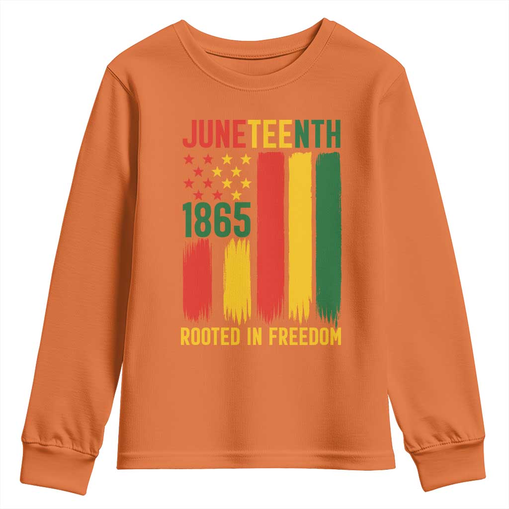 Juneteenth Rooted In Freedom 1865 Youth Sweatshirt African American Pride TS12 Orange Print Your Wear