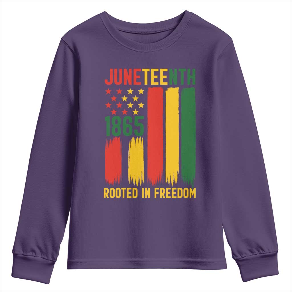 Juneteenth Rooted In Freedom 1865 Youth Sweatshirt African American Pride TS12 Purple Print Your Wear