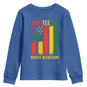 Juneteenth Rooted In Freedom 1865 Youth Sweatshirt African American Pride TS12 Royal Blue Print Your Wear