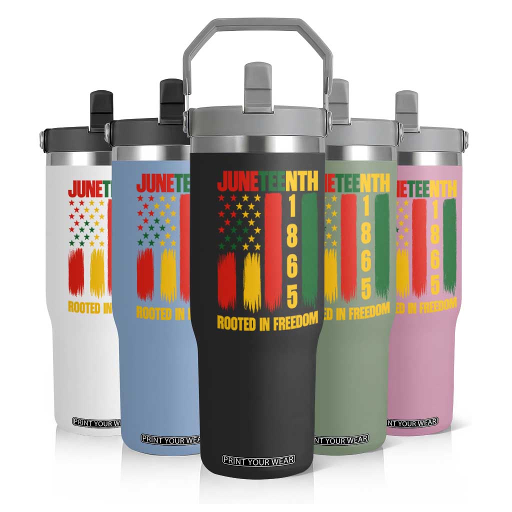 Juneteenth 1865 Freedom Pride Flip Straw Tumbler African American Heritage Graphic TS12 Print Your Wear