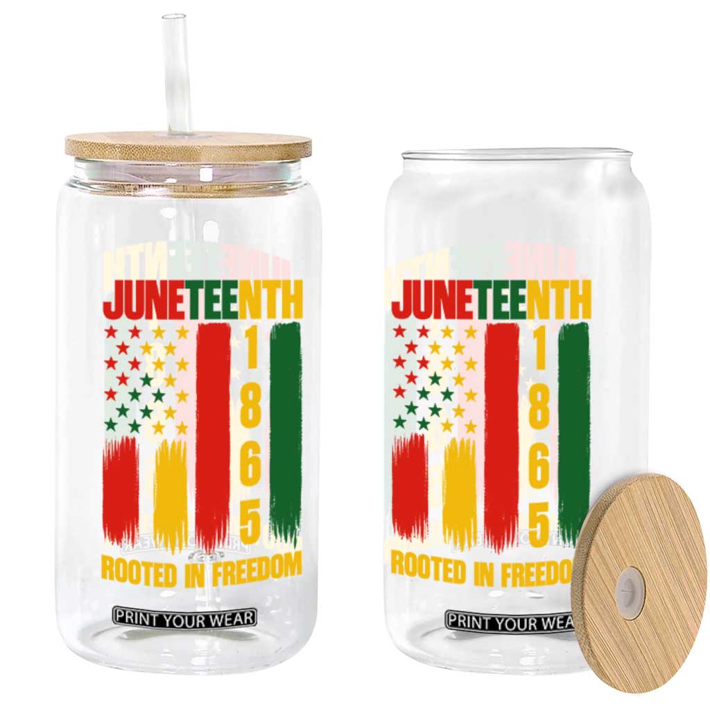 Juneteenth 1865 Freedom Pride Glass Can African American Heritage Graphic TS12 Print Your Wear