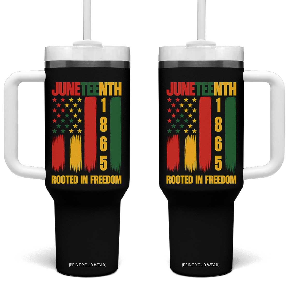 Juneteenth 1865 Freedom Pride Tumbler With Handle African American Heritage Graphic