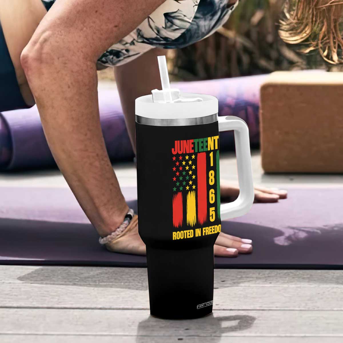 Juneteenth 1865 Freedom Pride Tumbler With Handle African American Heritage Graphic
