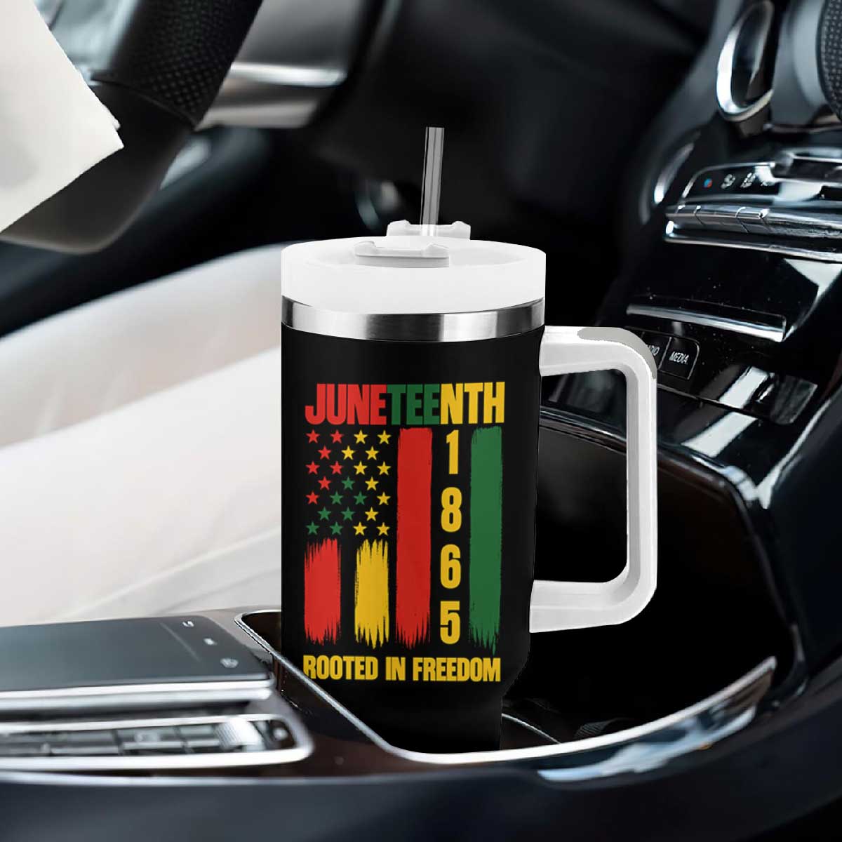 Juneteenth 1865 Freedom Pride Tumbler With Handle African American Heritage Graphic