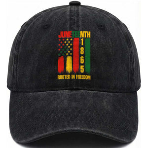 Juneteenth 1865 Freedom Pride Washed Cotton Baseball Cap African American Heritage Graphic TS12 Print Your Wear