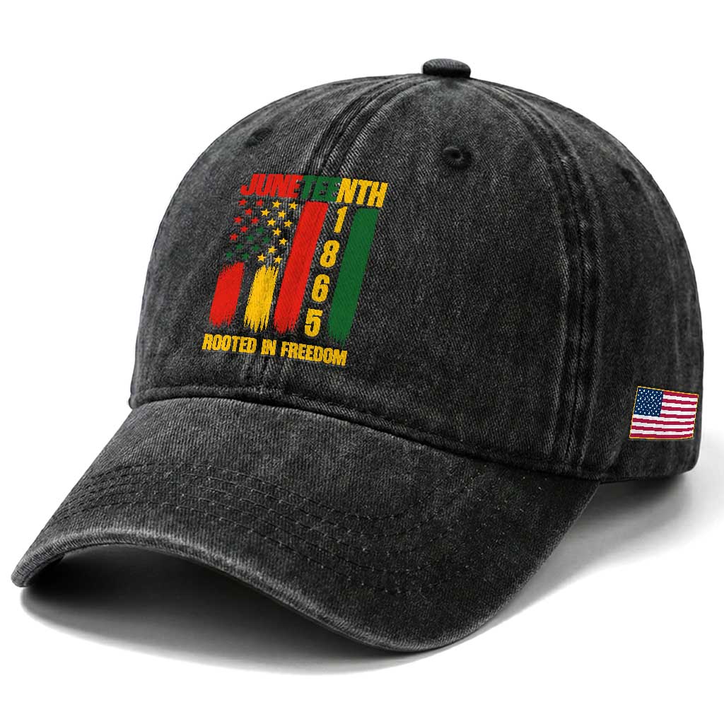 Juneteenth 1865 Freedom Pride Washed Cotton Baseball Cap African American Heritage Graphic TS12 Print Your Wear