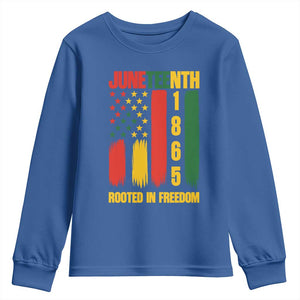 Juneteenth 1865 Freedom Pride Youth Sweatshirt African American Heritage Graphic TS12 Royal Blue Print Your Wear