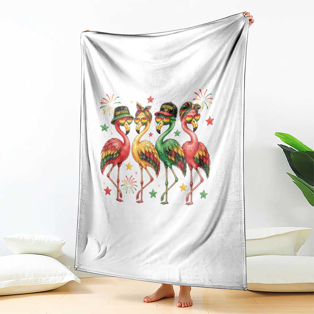 Funny Juneteenth Flamingos Squad Throw Blanket African American Heritage TS12 Print Your Wear