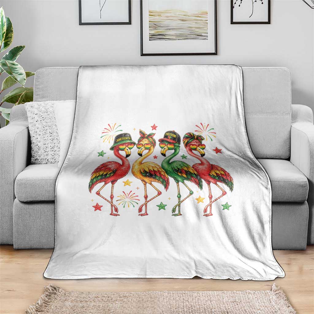 Funny Juneteenth Flamingos Squad Throw Blanket African American Heritage TS12 Print Your Wear