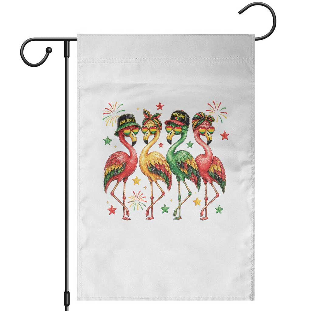 Funny Juneteenth Flamingos Squad Garden Flag African American Heritage
