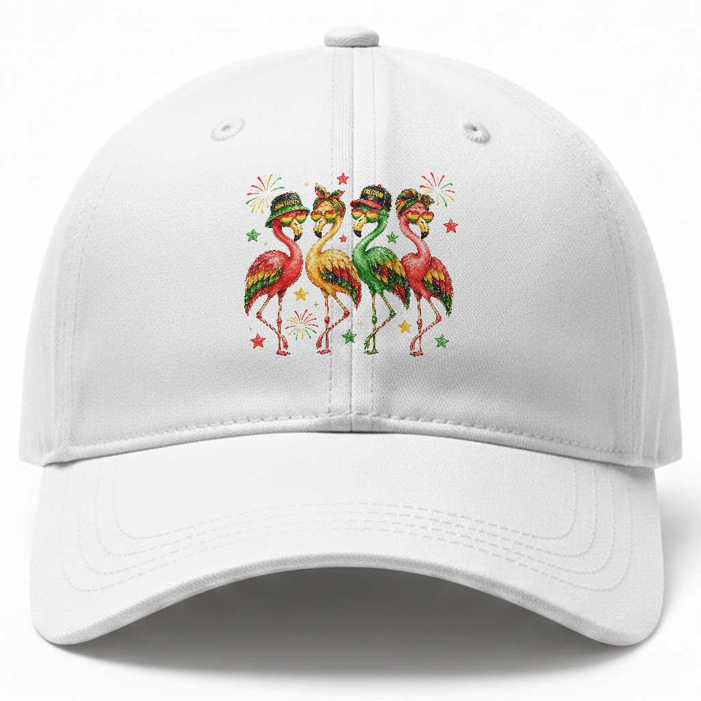 Funny Juneteenth Flamingos Squad Baseball Cap African American Heritage TS12 Print Your Wear
