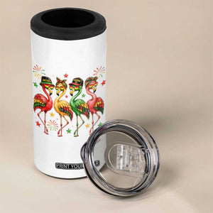Funny Juneteenth Flamingos Squad 4 in 1 Can Cooler Tumbler African American Heritage TS12 Print Your Wear