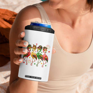 Funny Juneteenth Flamingos Squad 4 in 1 Can Cooler Tumbler African American Heritage TS12 Print Your Wear