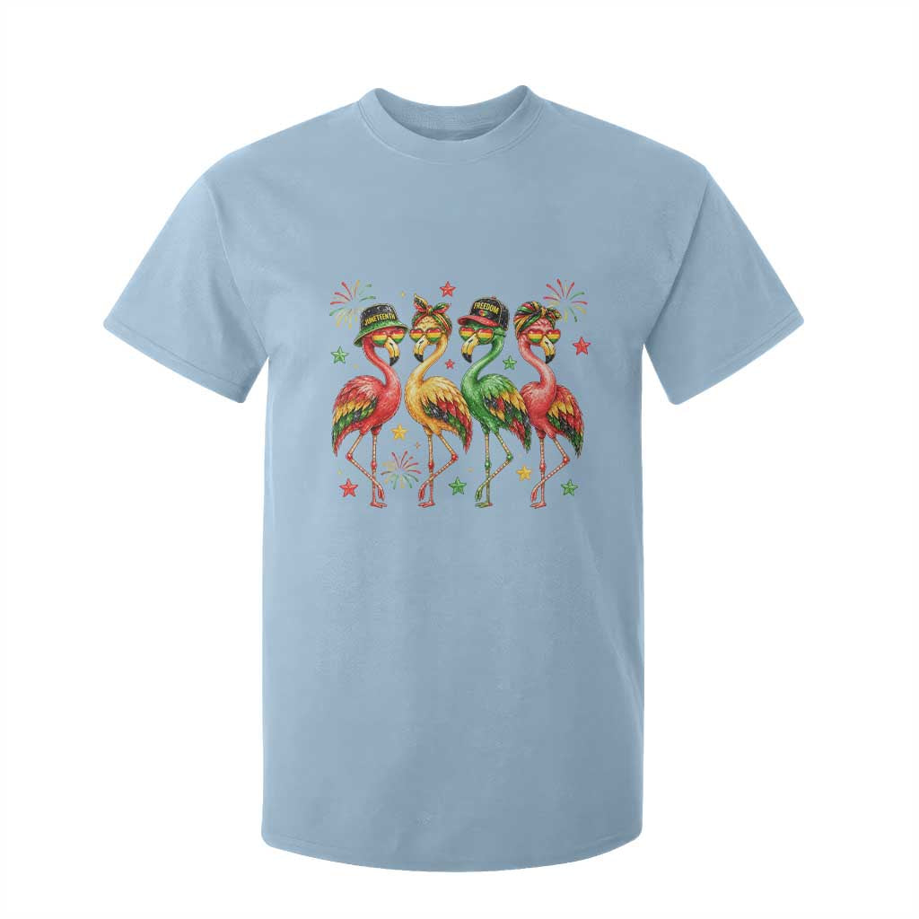 Funny Juneteenth Flamingos Squad T Shirt For Kid African American Heritage TS12 Light Blue Print Your Wear