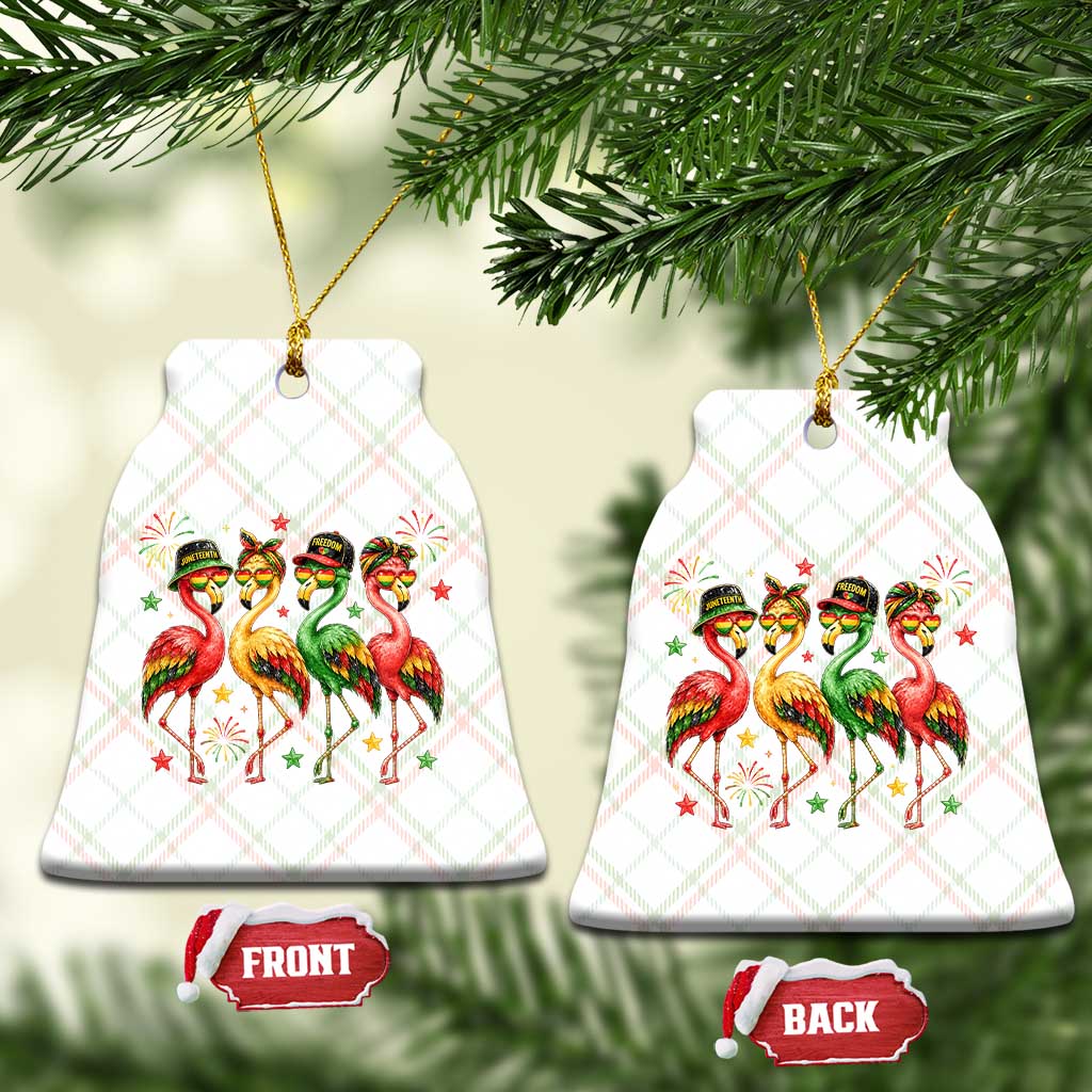 Funny Juneteenth Flamingos Squad Ceramic Ornament African American Heritage