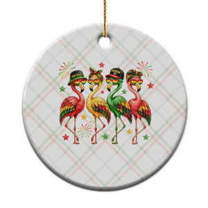 Funny Juneteenth Flamingos Squad Ceramic Ornament African American Heritage