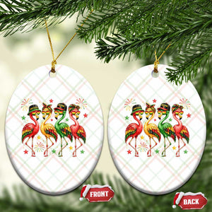 Funny Juneteenth Flamingos Squad Ceramic Ornament African American Heritage