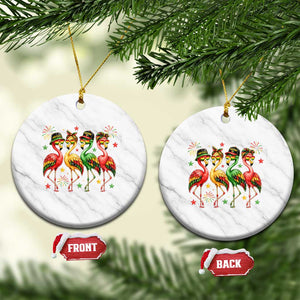 Funny Juneteenth Flamingos Squad Ceramic Ornament African American Heritage