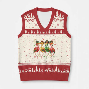 Funny Juneteenth Flamingos Squad V-Neck Knit Sweater Vest African American Heritage