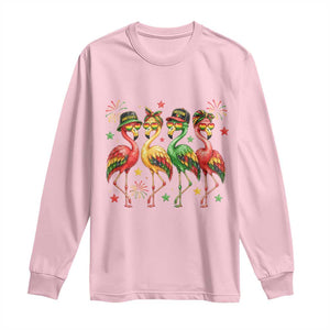 Funny Juneteenth Flamingos Squad Long Sleeve Shirt African American Heritage