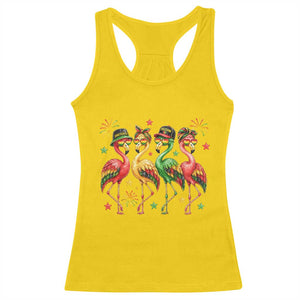Funny Juneteenth Flamingos Squad Racerback Tank Top African American Heritage