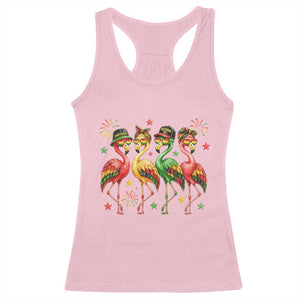 Funny Juneteenth Flamingos Squad Racerback Tank Top African American Heritage