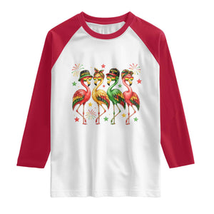 Funny Juneteenth Flamingos Squad Raglan Shirt African American Heritage TS12 White Red Print Your Wear