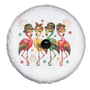 Funny Juneteenth Flamingos Squad Spare Tire Cover African American Heritage TS12 Print Your Wear
