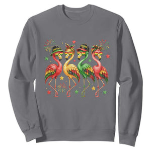 Funny Juneteenth Flamingos Squad Sweatshirt African American Heritage TS12 Charcoal Print Your Wear