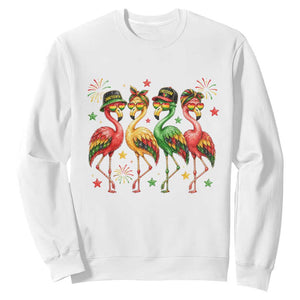 Funny Juneteenth Flamingos Squad Sweatshirt African American Heritage TS12 White Print Your Wear