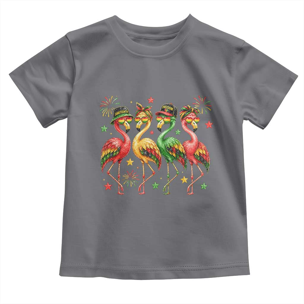 Funny Juneteenth Flamingos Squad Toddler T Shirt African American Heritage TS12 Charcoal Print Your Wear