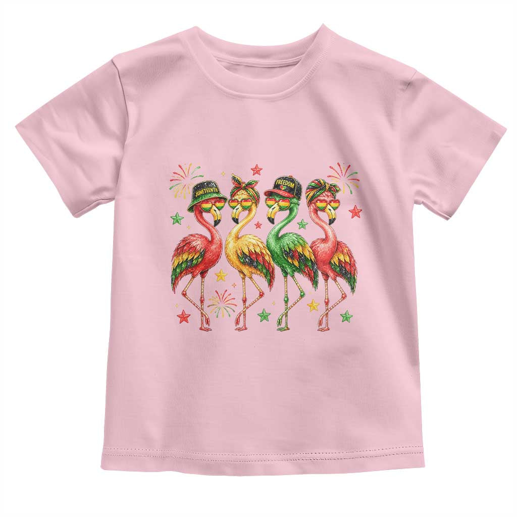 Funny Juneteenth Flamingos Squad Toddler T Shirt African American Heritage TS12 Light Pink Print Your Wear