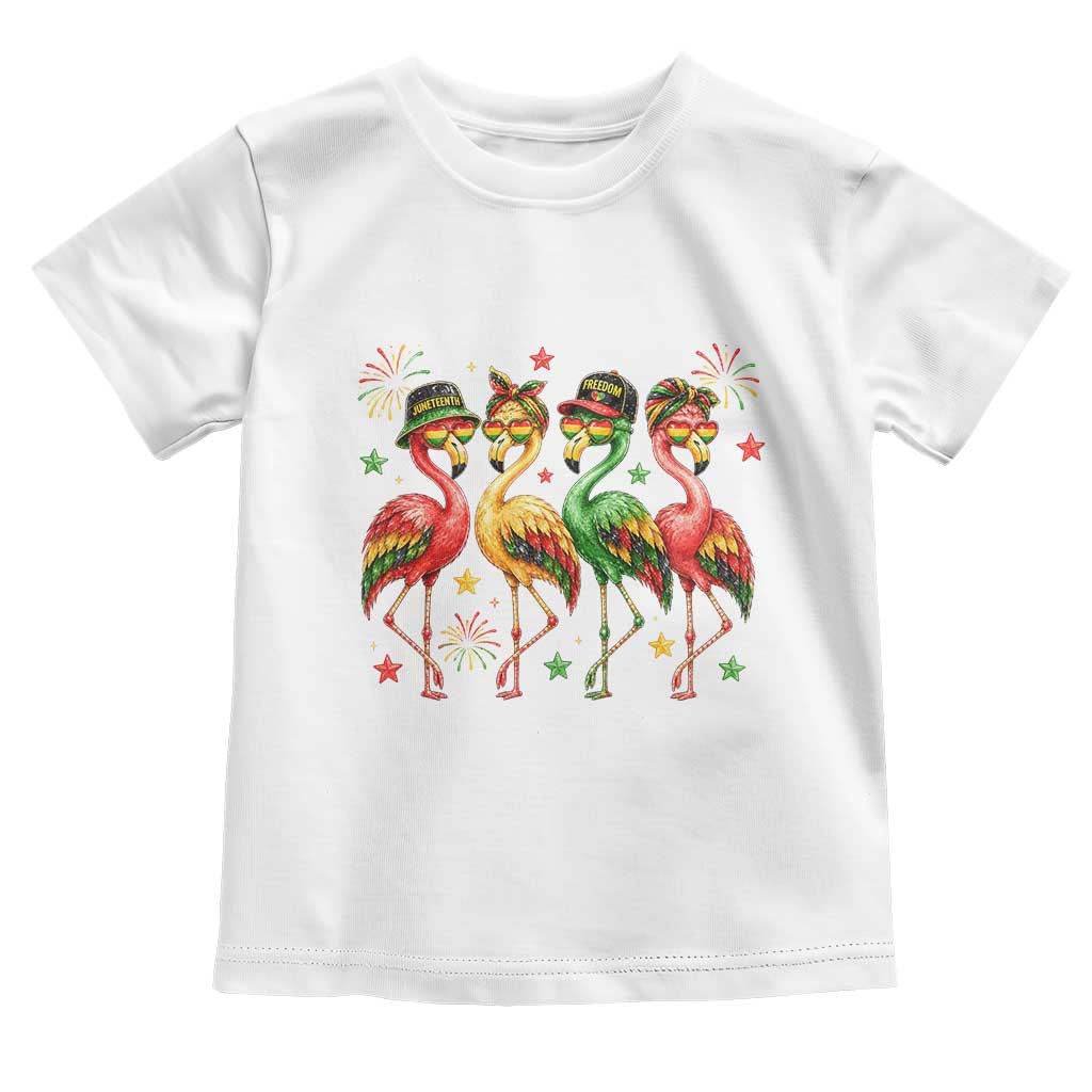 Funny Juneteenth Flamingos Squad Toddler T Shirt African American Heritage TS12 White Print Your Wear